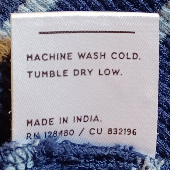 EUC Pact Navy Blue Striped Organic Cotton Cozy Turtleneck Size Small - Picture 7 of 7